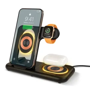Powerfold X-Ray 4-In-1 Foldable Wireless Charging Stand With 15W Wireless Fast Charge | Black Hot Offer Event Special Online Offer