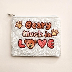 Beary Much In Love Message Sequin Seed Beaded Mini Pouch Bag Price Drop Alert Hot Picks Today