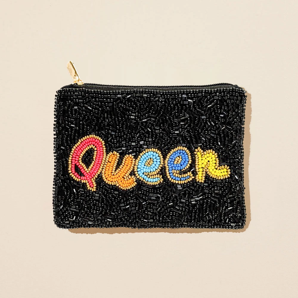 Dont Miss This Steal Special Online Offer Queen Message Seed Beaded Mini Pouch Bag
