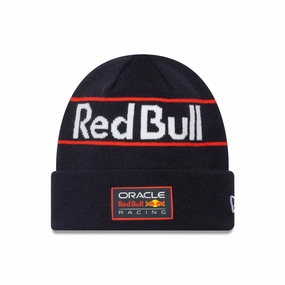 Red Bull Racing Team Wordmark Dark Blue Cuff Knit Beanie Hat Instant Discount