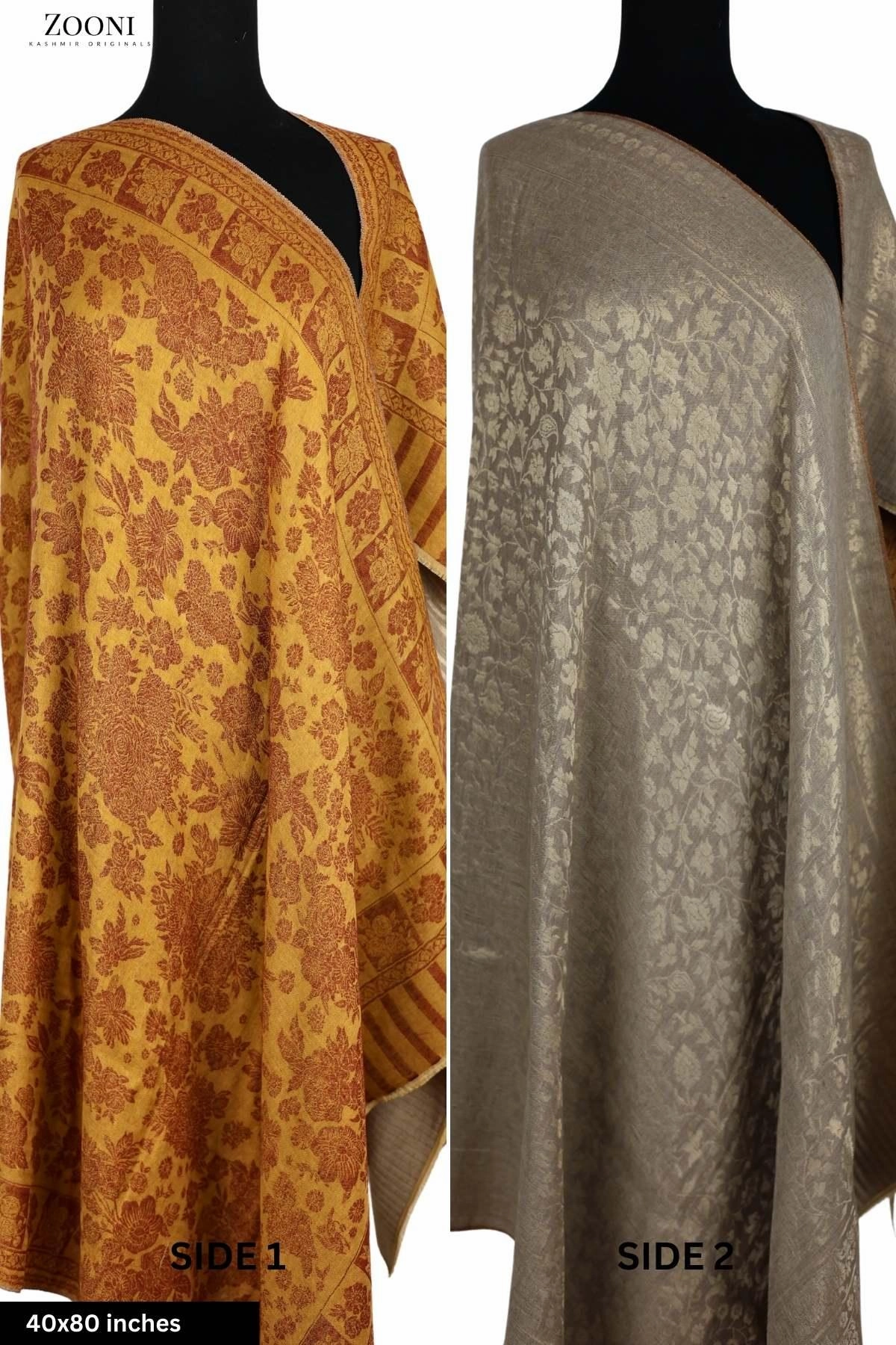 Reversible Kaani X Moonlight Merino Wool Shawl - Mustard Dont Miss This Deal Limited Time Hot Deal