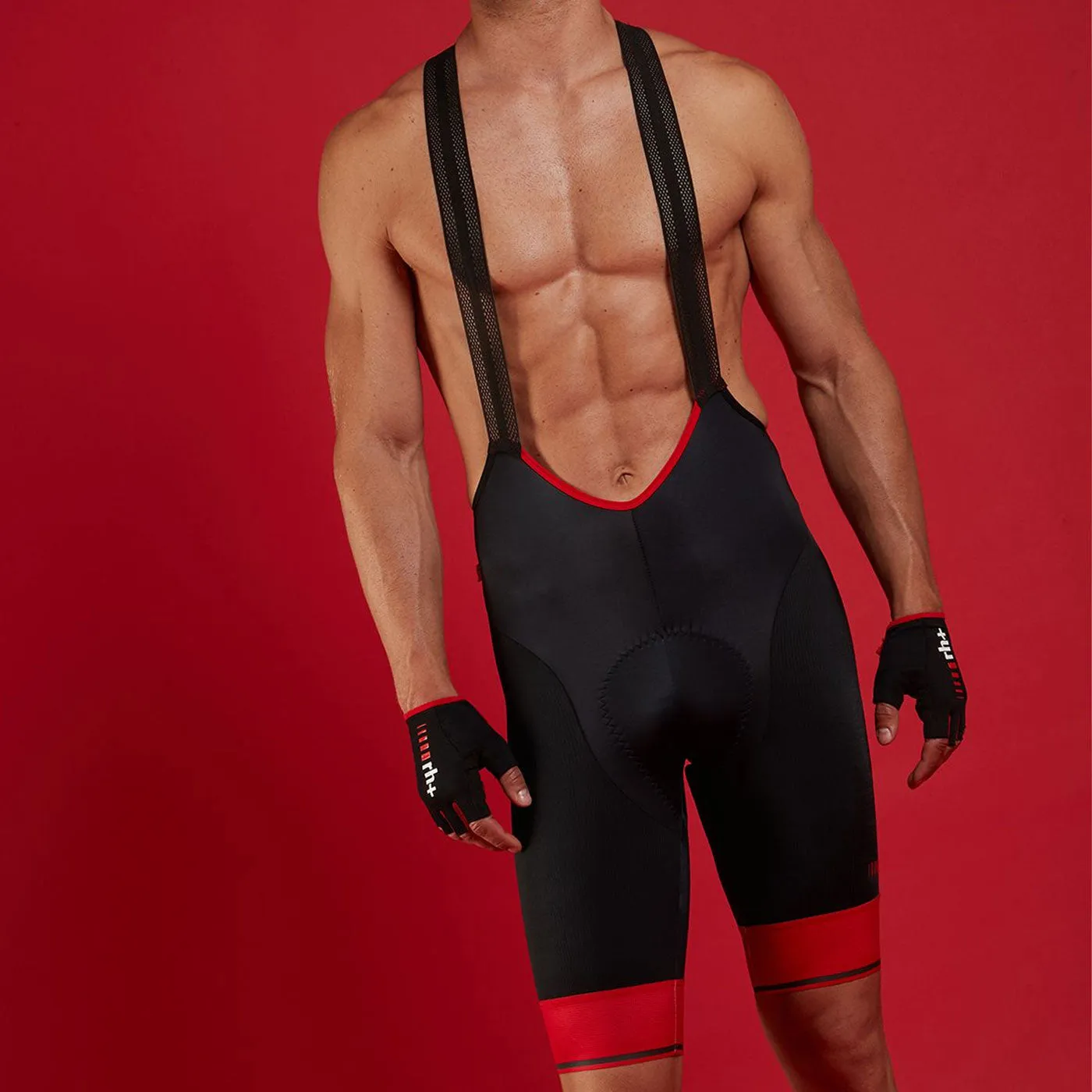 Rh  Logo Evo bibshorts - Black red