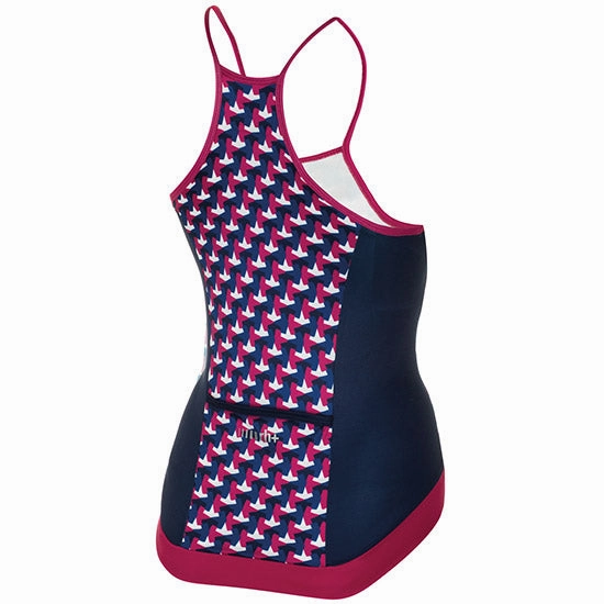 Rh  Preppy woman's top - Fuchsia blue white