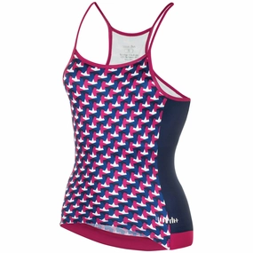Rh  Preppy woman's top - Fuchsia blue white