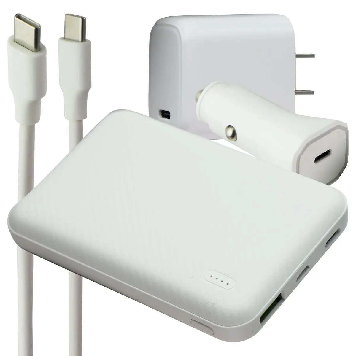 Hot Offer Ending Soon S. Simple Travel Kit Usb-C On-The-Go Car And Wall Chargers - White