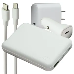 Hot Offer Ending Soon S. Simple Travel Kit Usb-C On-The-Go Car And Wall Chargers - White