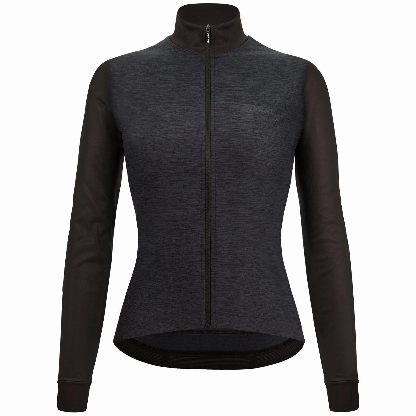 Santini Colore Puro long sleeves woman jersey - Black