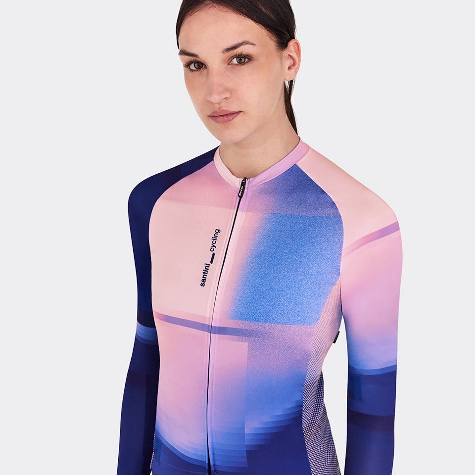 Santini Luce long sleeve jersey - Blue rose