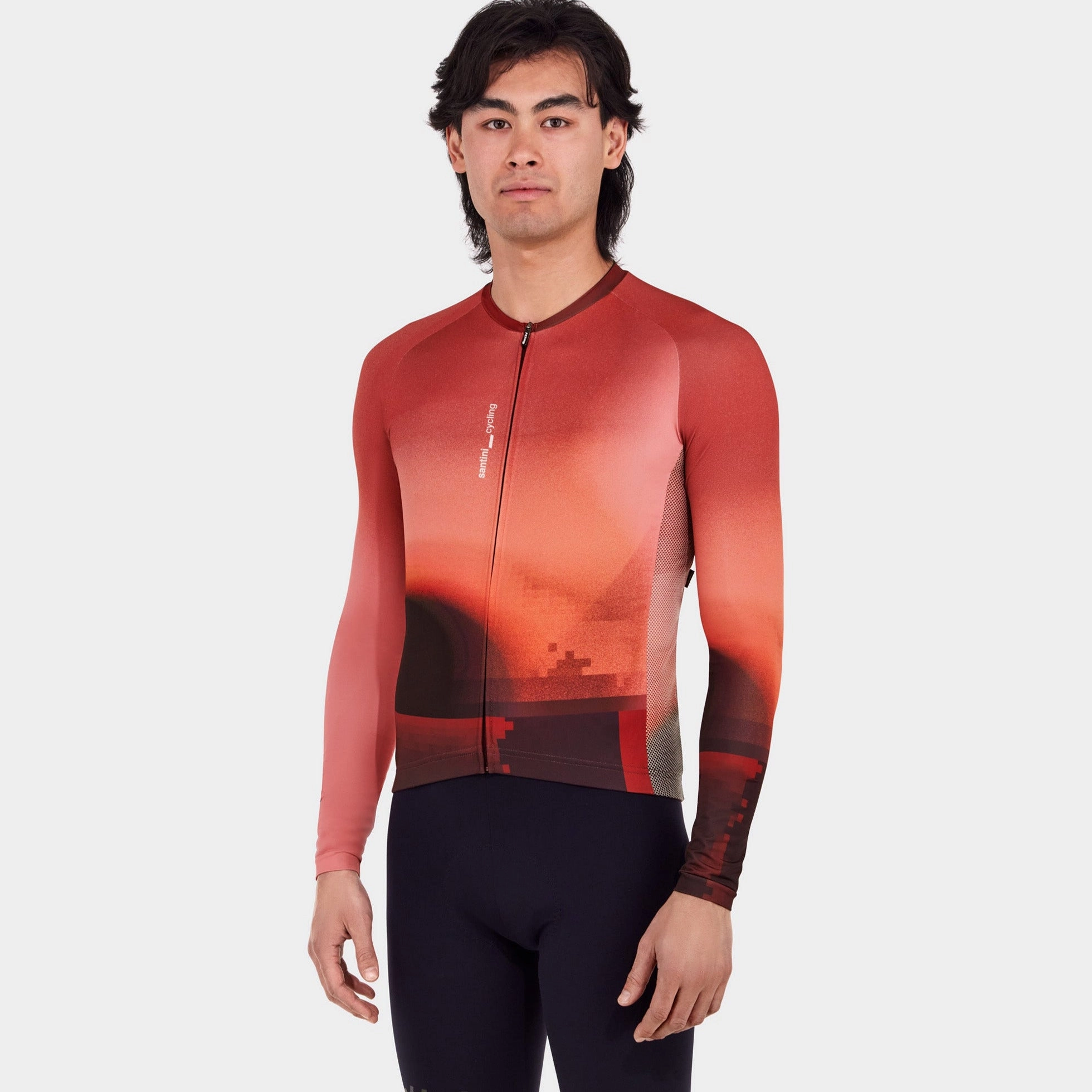 Santini Luce long sleeve jersey - Bordeaux