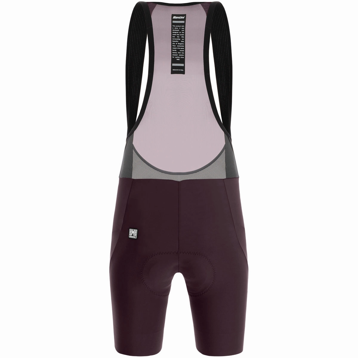 Santini Sleek Raggio women bib short - Burgundy