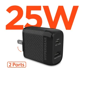 Grab Save Today Save Big Today Speedboost 25W Usb-C & 12W Usb Wall Charger With Pd/Pps | Black