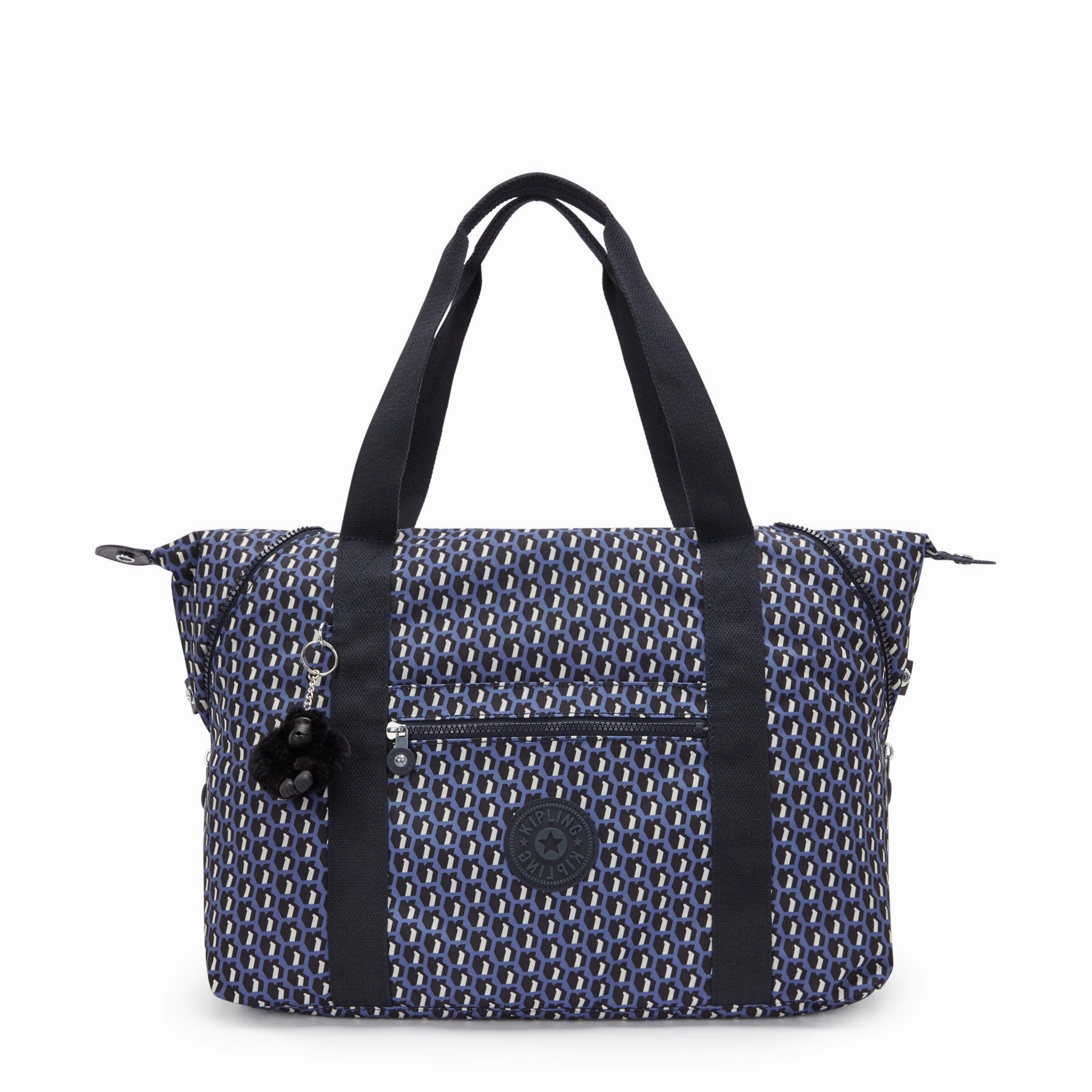 Kipling Art M Printed Tote Bag - 3D K Blue Instant Discount Trending Now Discount