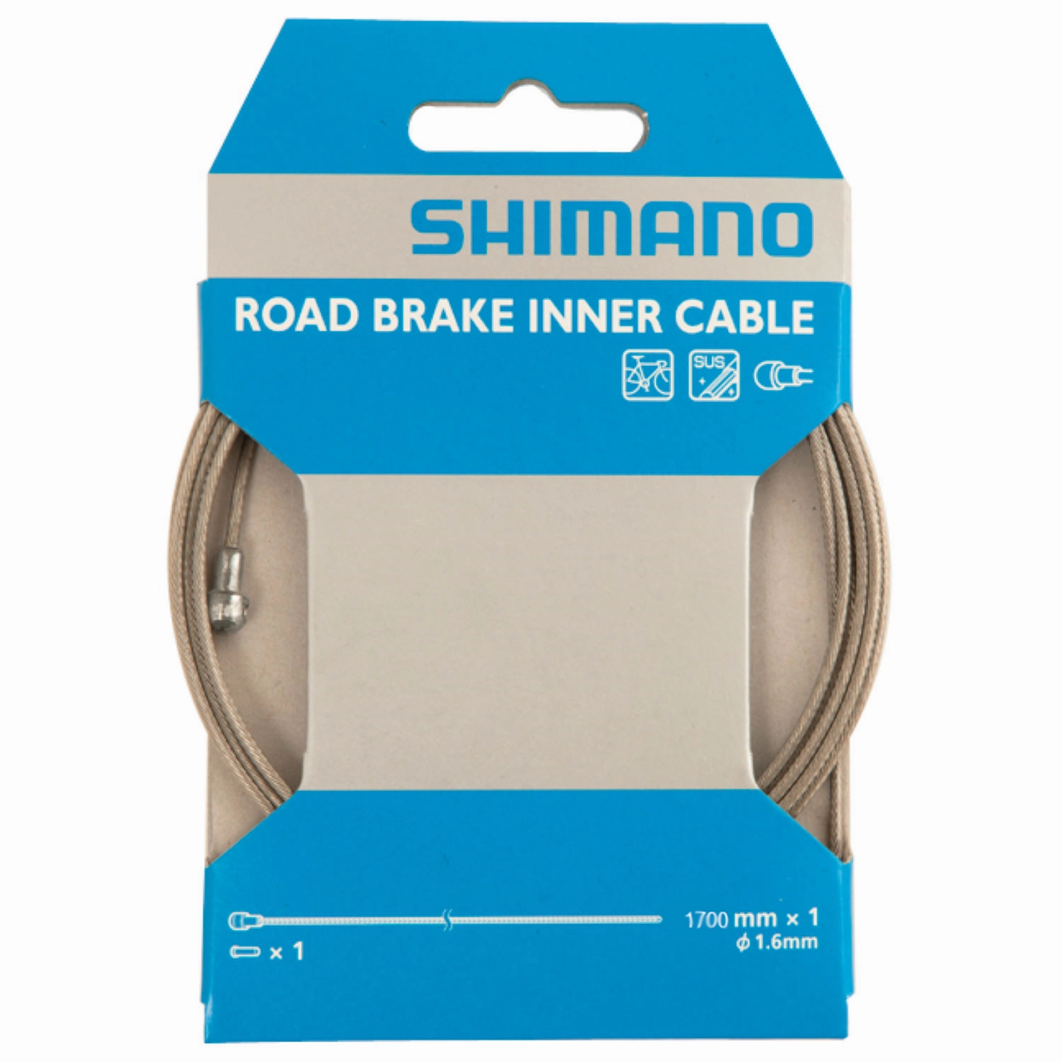 Shimano Road Stainless Steel Inner Brake Wire - 1700mm x 1.6mm