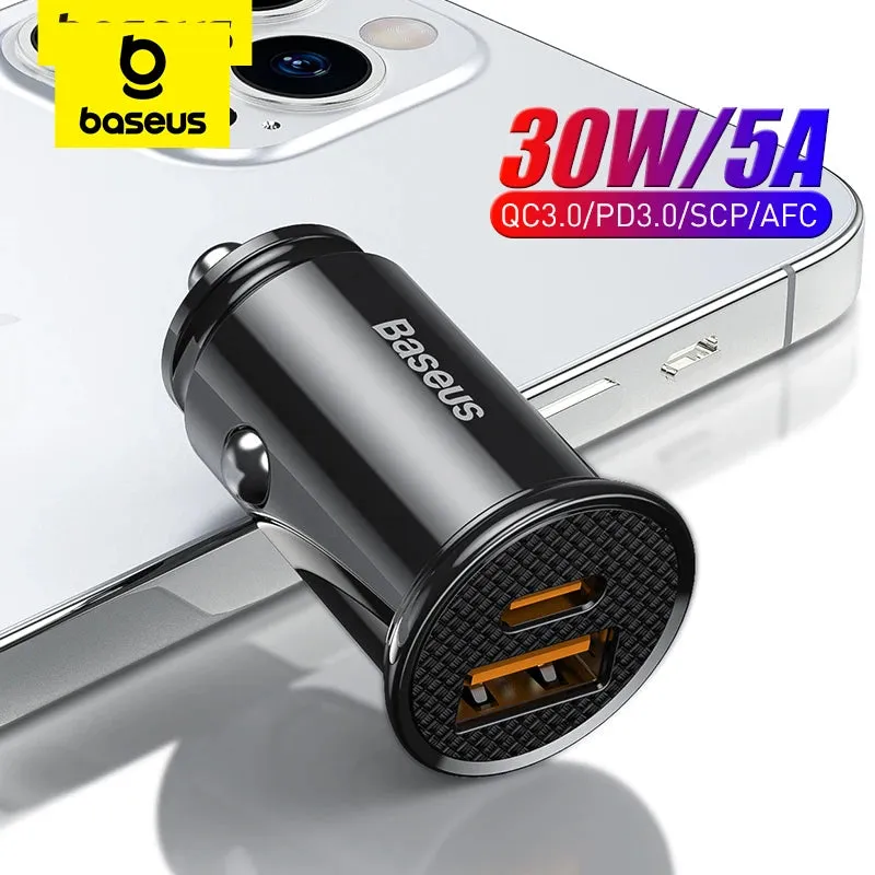 Baseus Usb Car Charger Quick Charge 4.0 30W Usb Pd For For Iphone, Anroids Fast Charging Hot Item Clearance