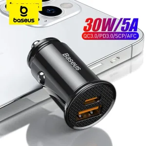 Baseus Usb Car Charger Quick Charge 4.0 30W Usb Pd For For Iphone, Anroids Fast Charging Hot Item Clearance