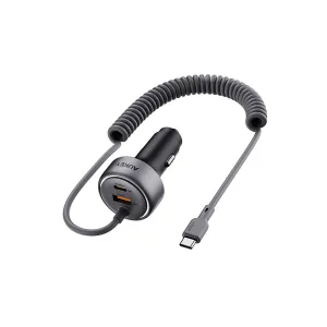 Cc-P2 75W Pps Fast Charging Car Charger With Built In Usb C Cable And Usb A Dont Miss Todays Deal