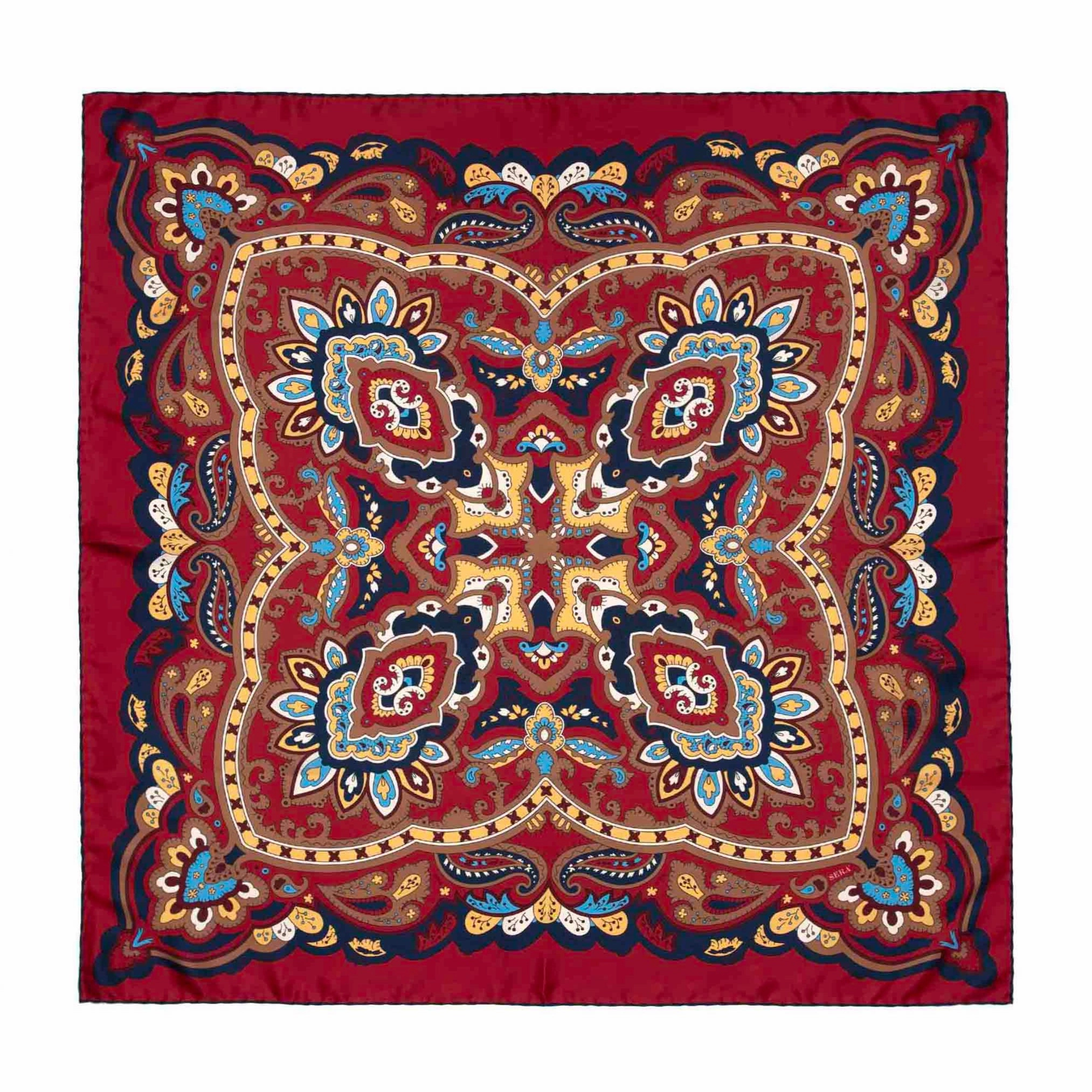 Diana Burgundy & Brown Silk Scarf Save Big Today Exclusive Online Deal