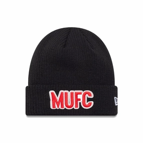 Limited Stock Alert Todays Trending Deals Manchester United Fc Vintage Black Cuff Knit Beanie Hat