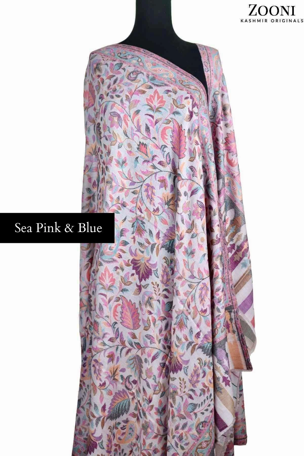 Sale Ending Soon Grab Your Deal Today Superfine Pure Merino Kaani Jaamawar Shawl - Kashmiri Floral