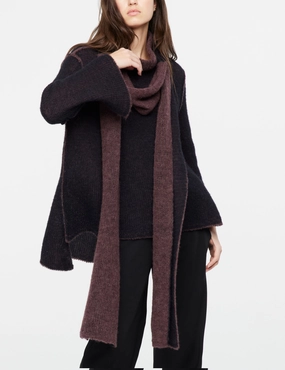 2 Sided Mohair Scarf - Plum Clearance Blowout