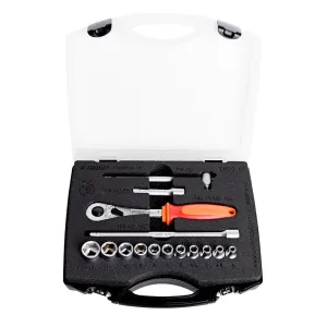 Socket set 1/4" in plastic box