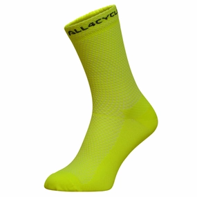 Socks All4cycling 15 cm - Yellow fluo