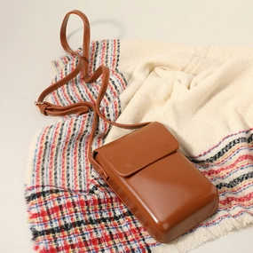 Perfect Gift Offer Shop Save Big Solid Faux Leather Small Crossbody Bag / Phone Pouch Bag