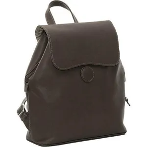 Mega Hot Offer Piel Leather Flap-Over Button Backpack