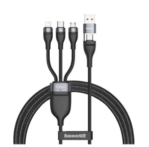 Baseus Flash Series  Two For Three Charging Cable U C To M L C 100W 1.2M Black MustShop Sale Mega Sale Now