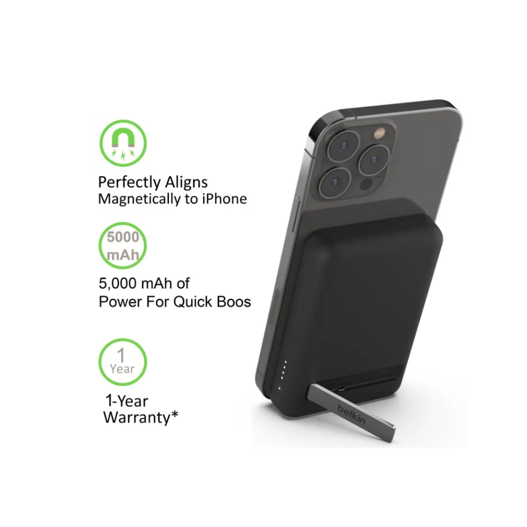 Belkin Bpd004Bt Boostup Magnetic 5000Mah Wireless Power Bank (Black) Shop Hot Deals Hot Pick Online
