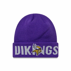 Hot Deals Today Trending Savings Now Minnesota Vikings Nfl Wordmark Purple Cuff Knit Beanie Hat