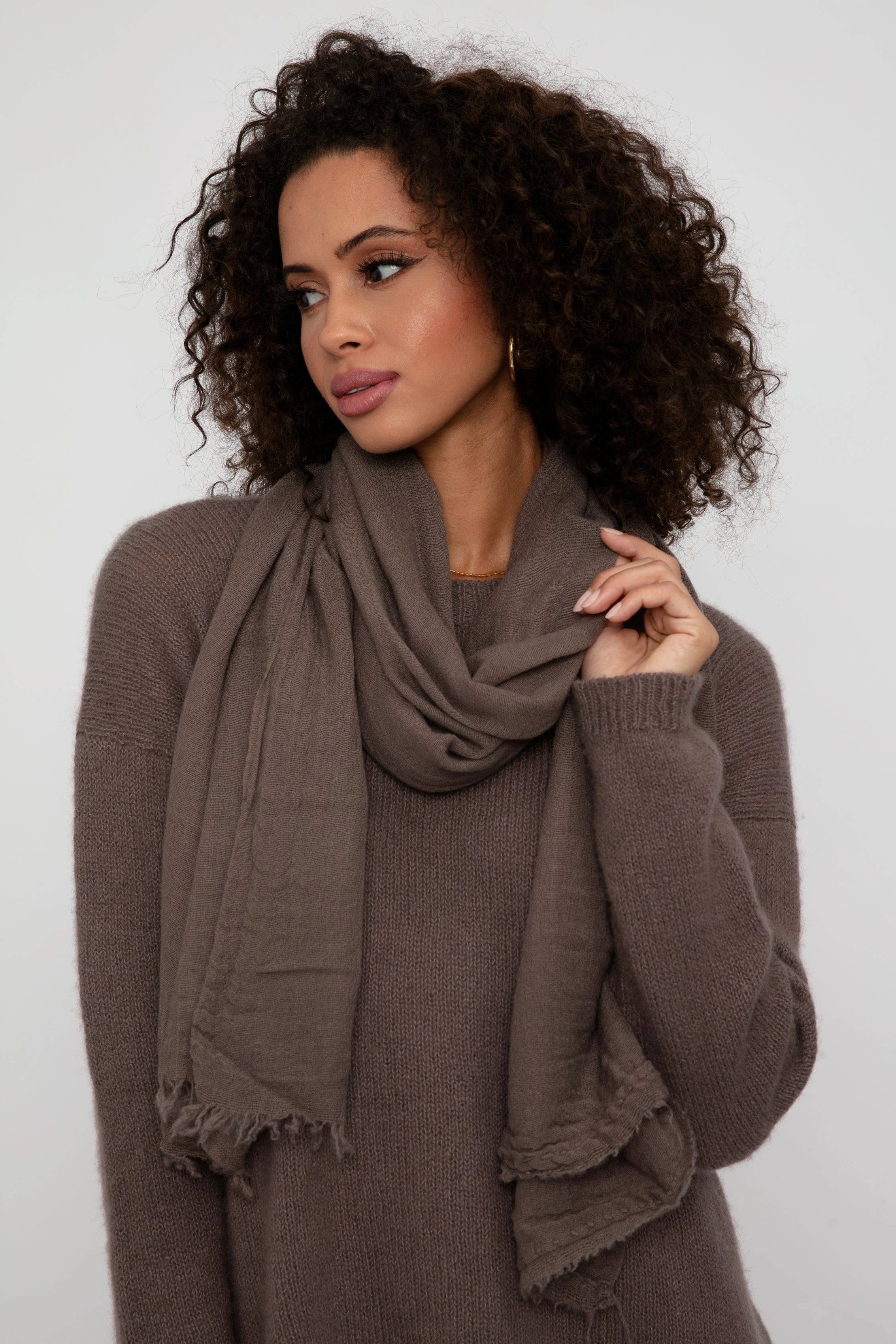 EndofWeek Deals Mega Online Discount Net Cashmere Scarf In Choco