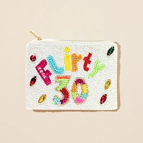 Flirty 30 Message Seed Beaded Mini Pouch Bag Weekend Flash Offer Price Slash Today