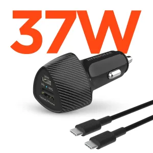 Mega Hot Offer Speedboost 25W Usb-C Pd   12W Usb Fast Car Charger With Pps | Includes 4Ft Usb-C Cable | Black