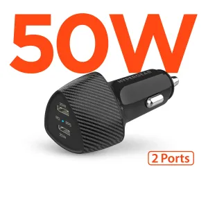 MustHave Steals Save More Online Speedboost 25W Usb-C Pd   20W Usb-C Pd Fast Car Charger With Pps | Black