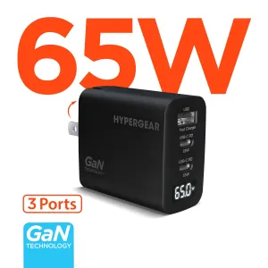 Save More Now Todays Mega Savings Speedboost 65W Usb-C Pd Tri-Port Gan Laptop Charger With Pps And Digital Display | Black