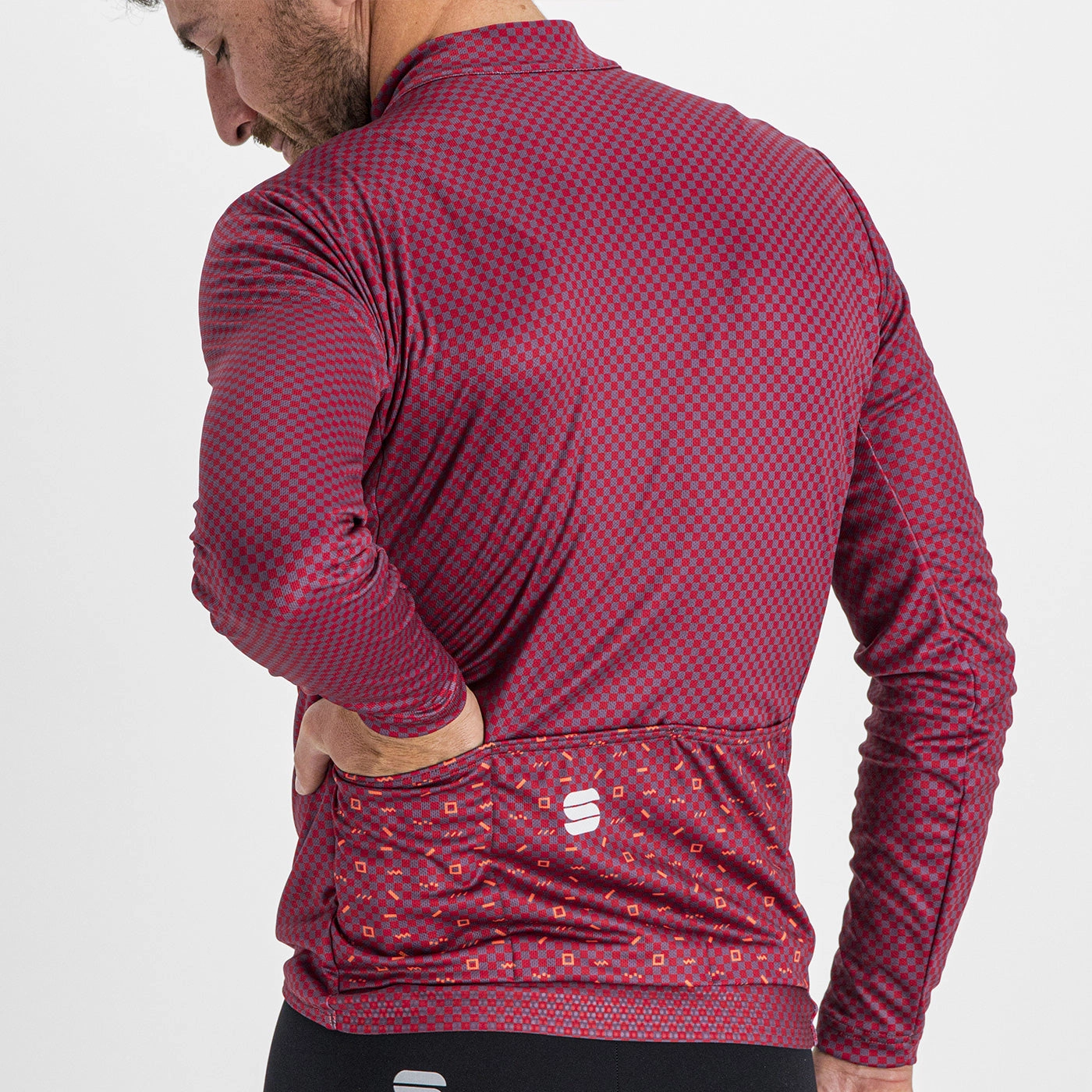 Sportful Checkmate long sleeve jersey - Bordeaux
