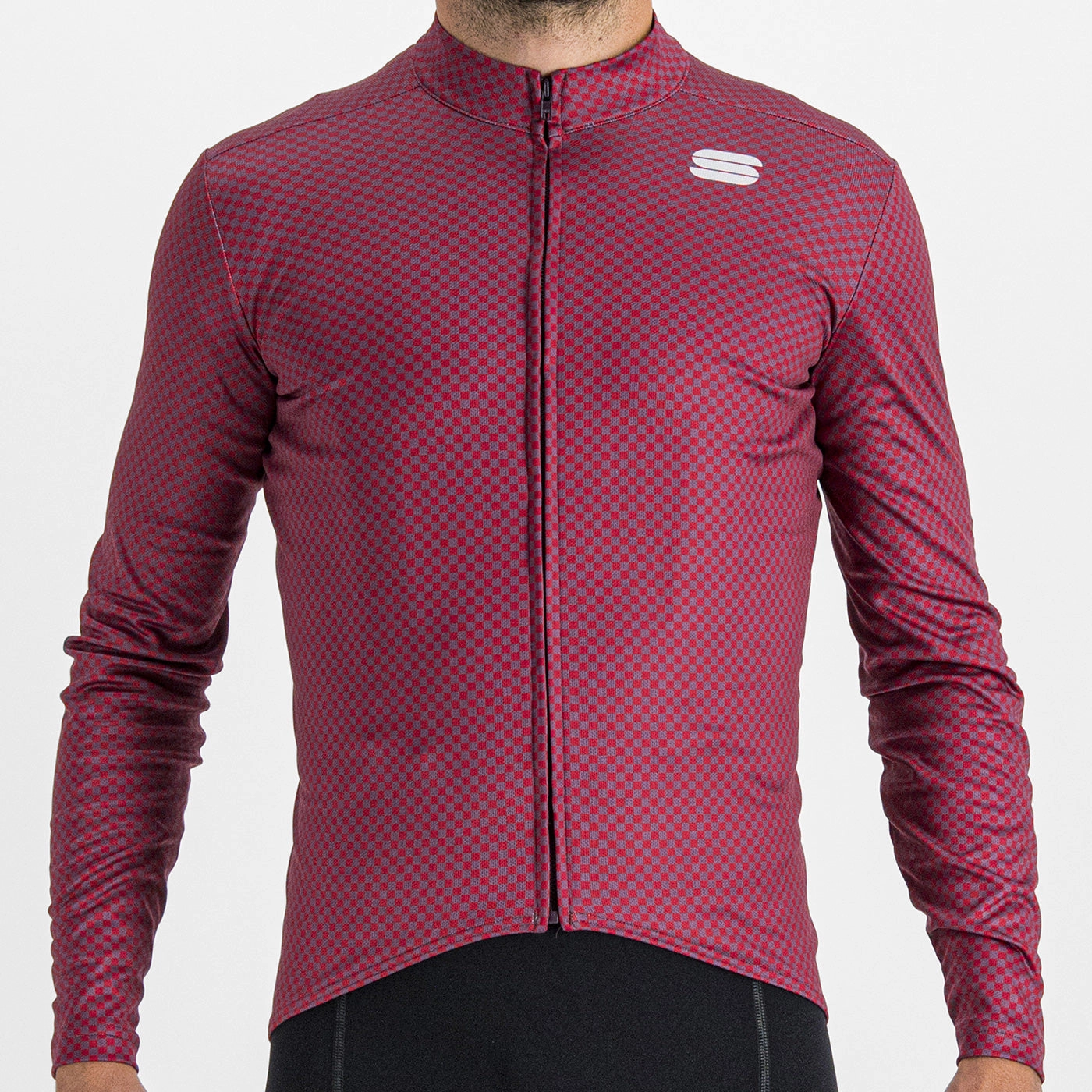 Sportful Checkmate long sleeve jersey - Bordeaux