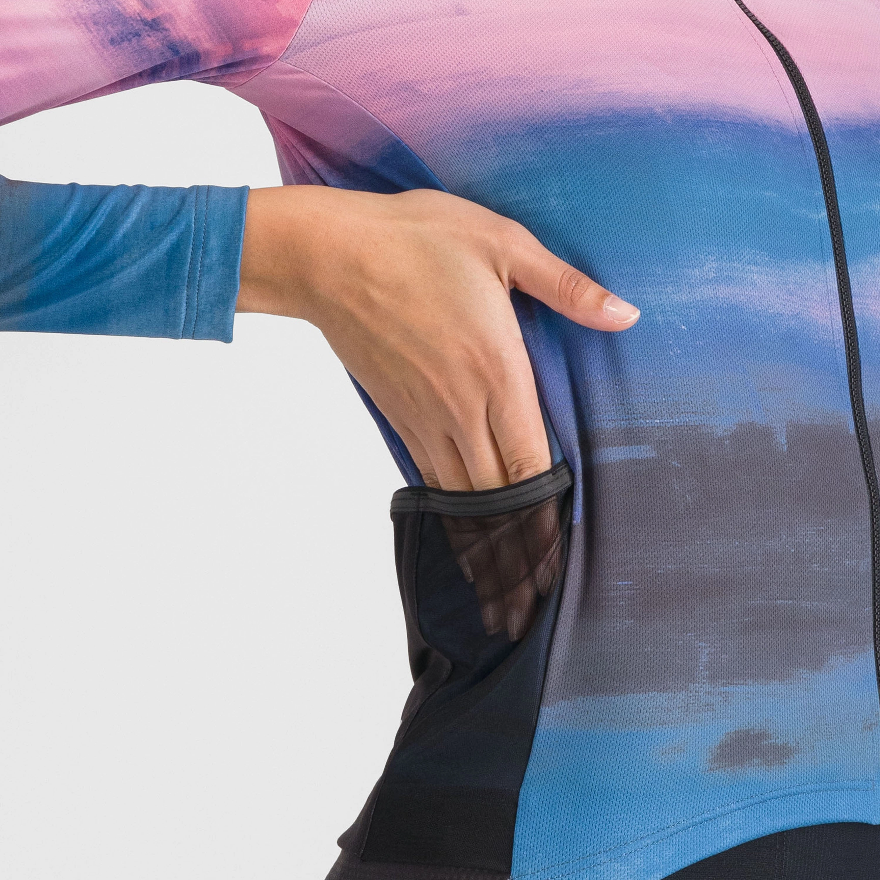 Sportful Flow Supergiara long-sleeved woman jersey - Blue pink