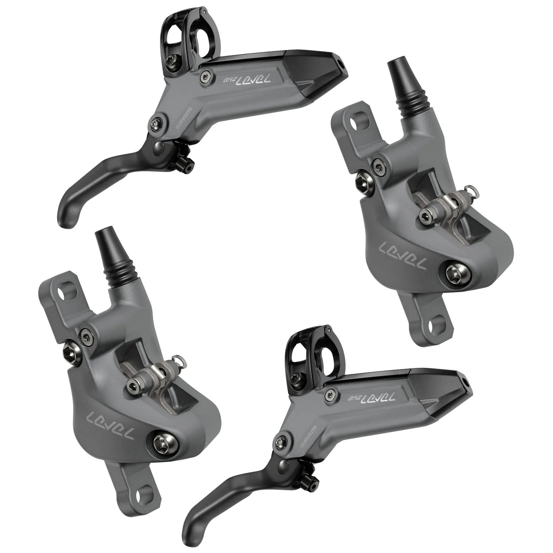 SRAM Level Bronze Stealth 2 Piston Disc Brake Set - Dark Polar