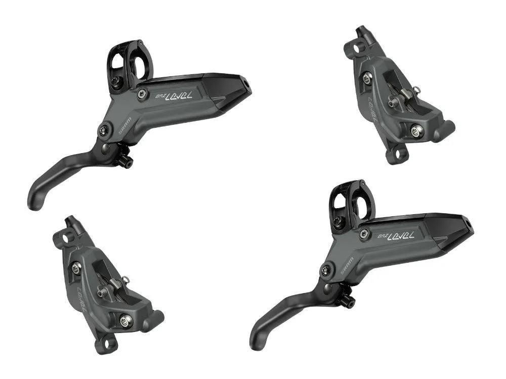 SRAM Level Bronze Stealth 4 Piston Disc Brake Set - Grey