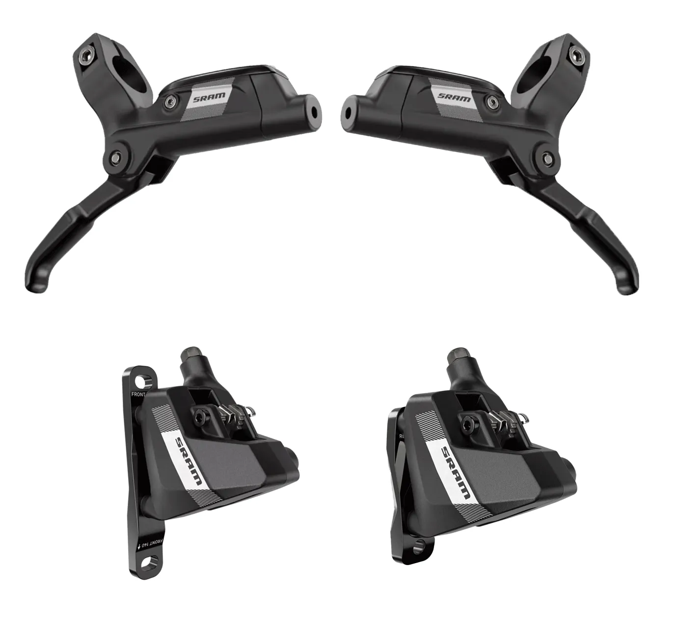 SRAM S300 Flat Mount Disc Brake Set - Black