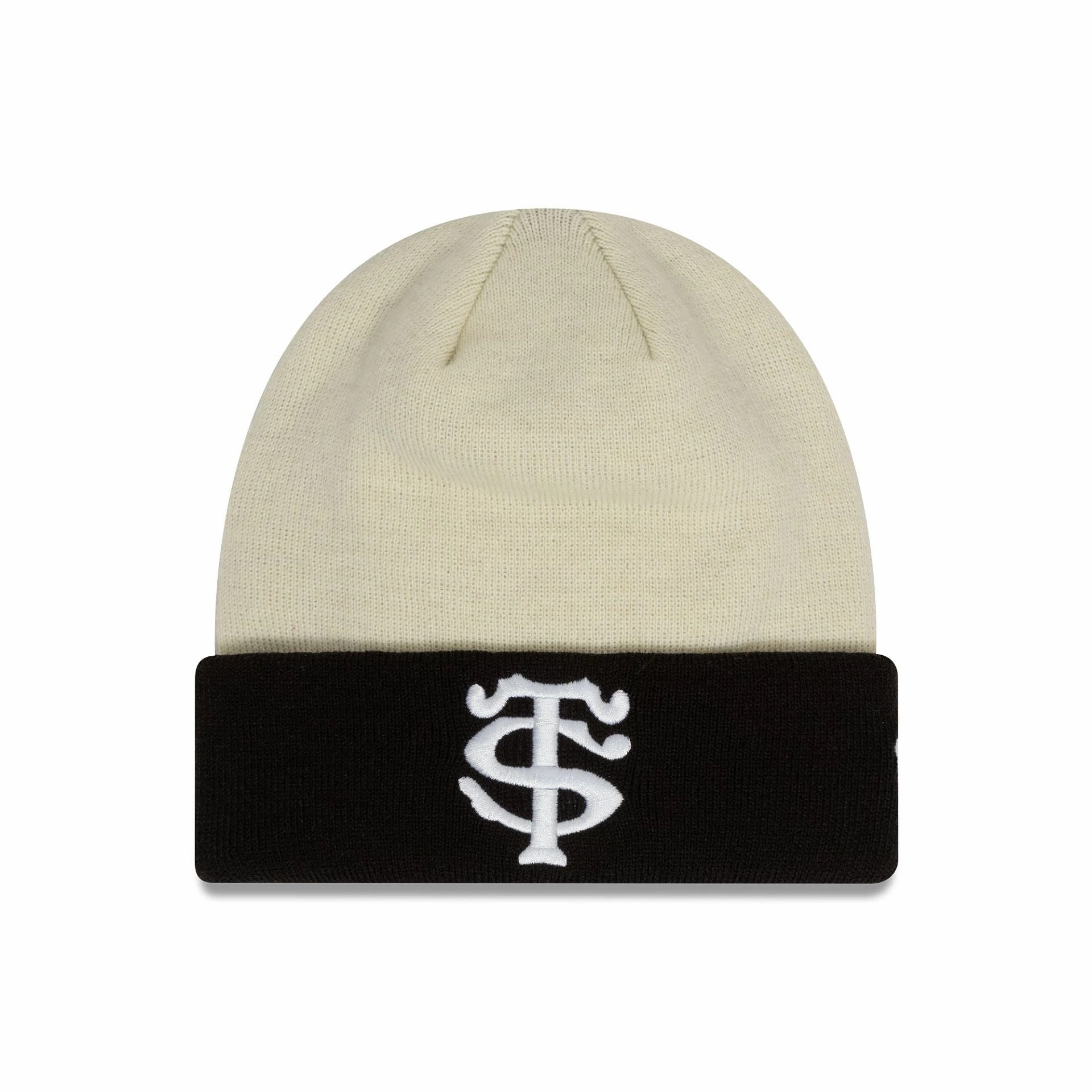 Stade Toulousain Contrast Cream Cuff Knit Beanie Hat Todays Hot Savings Unmissable Deal Today