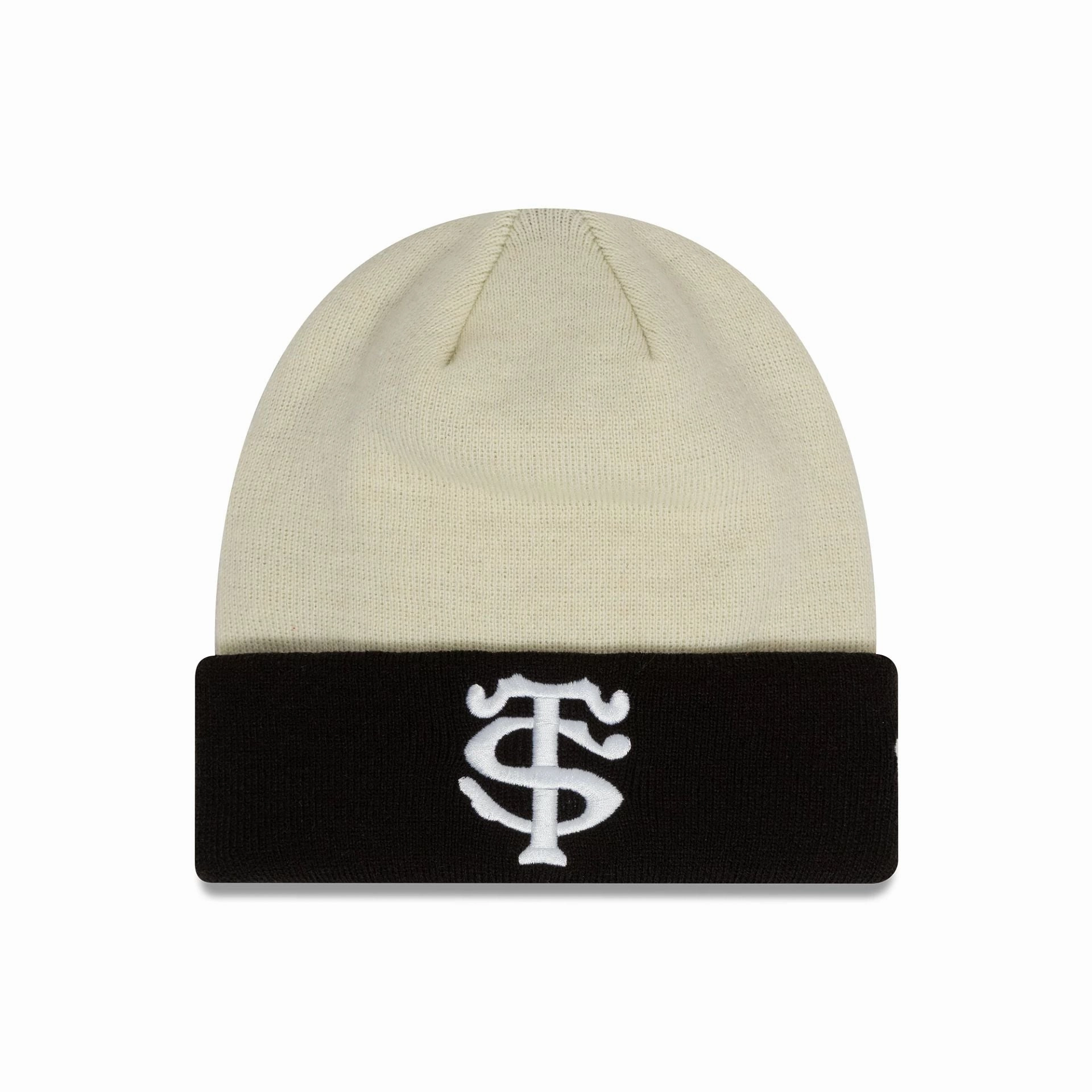 Stade Toulousain Contrast Cream Cuff Knit Beanie Hat Todays Hot Savings Unmissable Deal Today