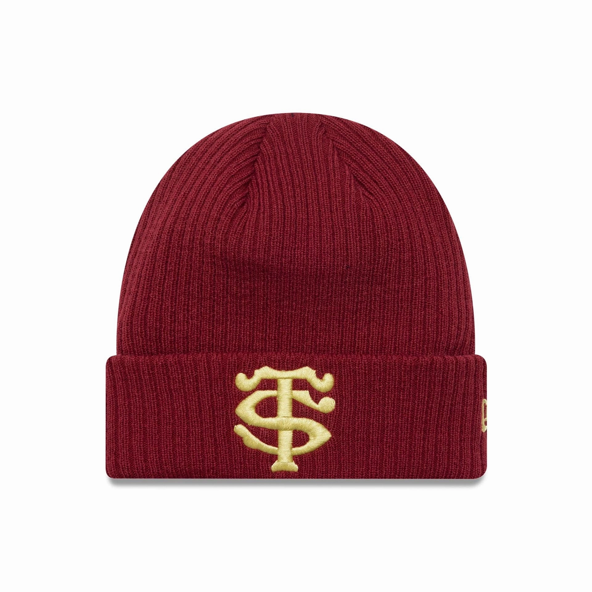 Stade Toulousain Ribbed Dark Red Cuff Knit Beanie Hat Hot Offer Ending Soon Limited Stock Deals