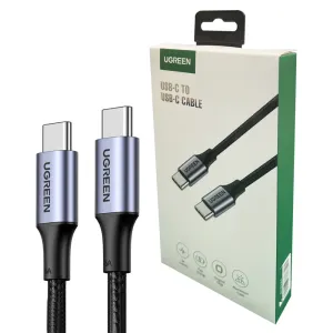 1M 60W Usb-C  To Usb-C  3A Data Cable Aluminum Nylon Braid Grey  Black Ugreen Online Deal Frenzy Price Drop Frenzy