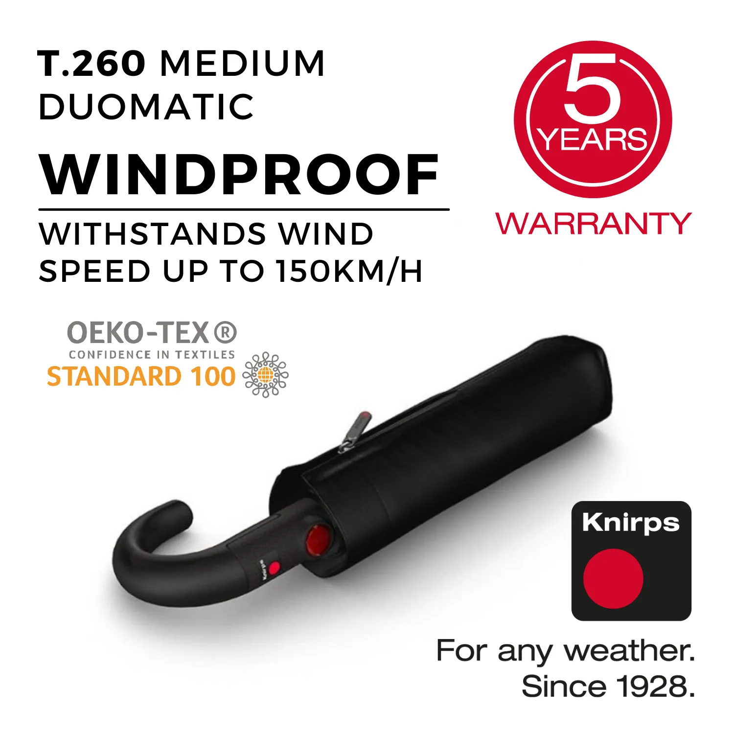 Todays Hot Pick Knirps T.260 Medium Duomatic With Crock Handle Umbrella