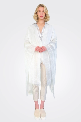 Online Exclusive Deal Linen Scarf - Subtle Stripe