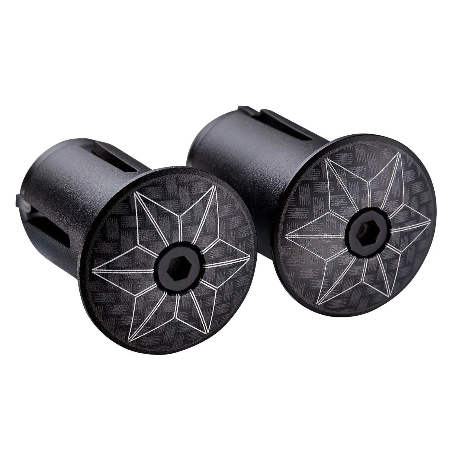 Supacaz Star Handlebar Tape Caps - Carbon