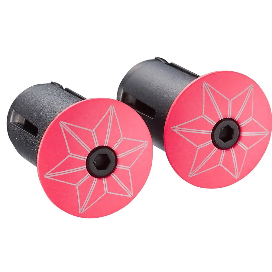 Supacaz Star Handlebar Tape Caps - Hot Pink